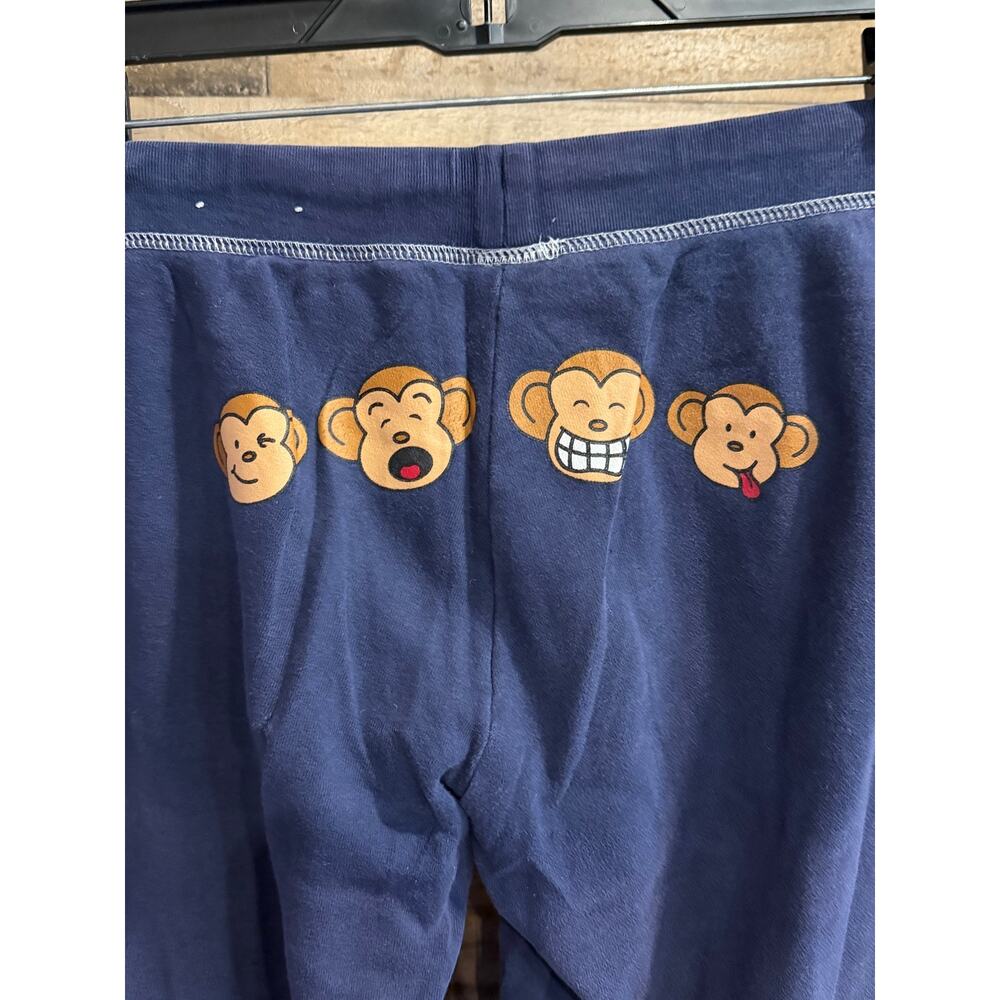 Vintage Y2K Aéropostale Navy Blue Monkey Graphic Flare Sweatpants - Size S - Picture 6 of 8